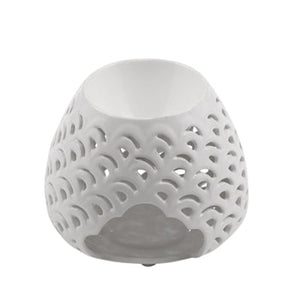 WHITE OIL BURNER CANDLE HOLDER, 4"