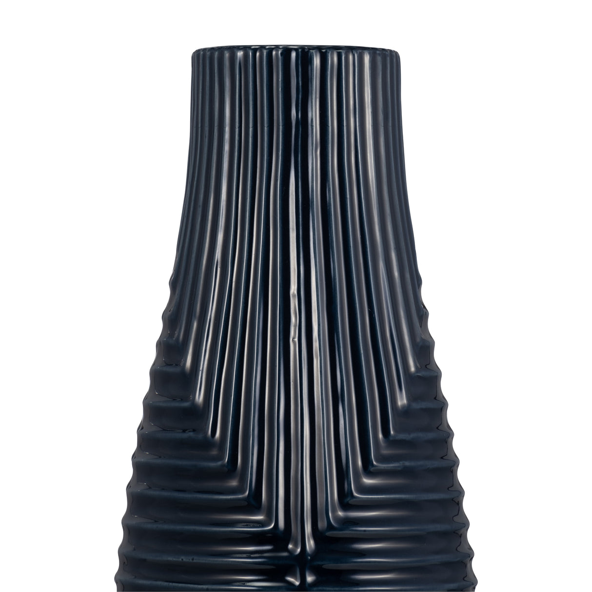 CER, 20" TRIBAL VASE, NAVY BLUE