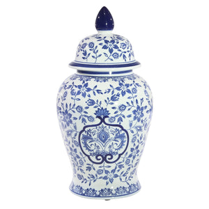 WHITE/BLUE TEMPLE JAR 18"