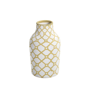 WHITE/TAN CERAMIC VASE