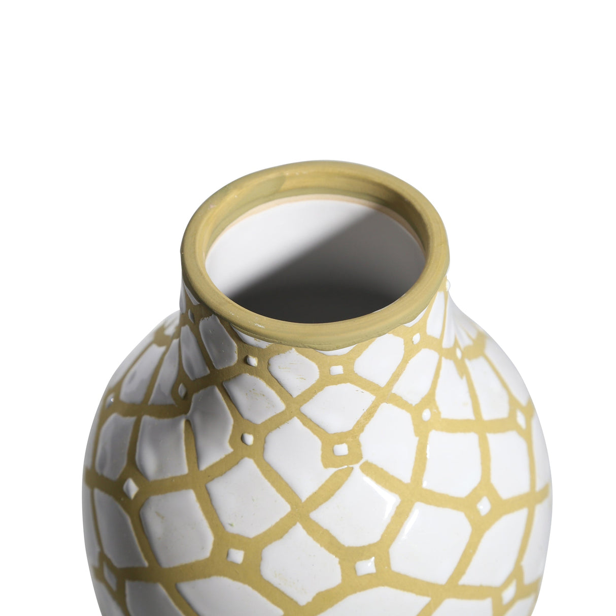 WHITE/TAN CERAMIC VASE