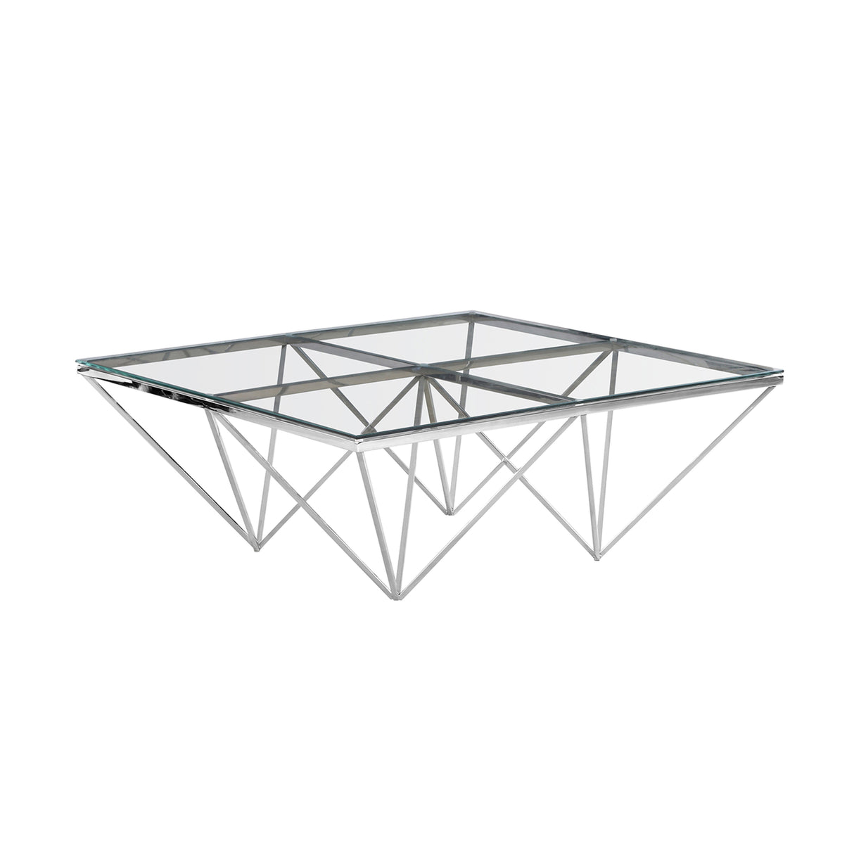 Metal / Glass Cocktail Table, Silver