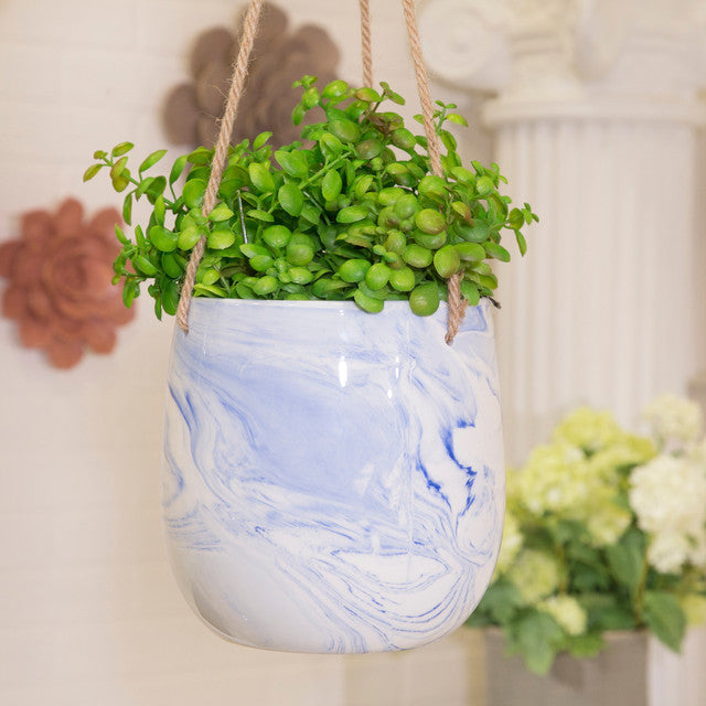 Hanging Blue Marble Planter