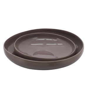 S/2 ORGANIC BOWLS 12/15", BEIGE
