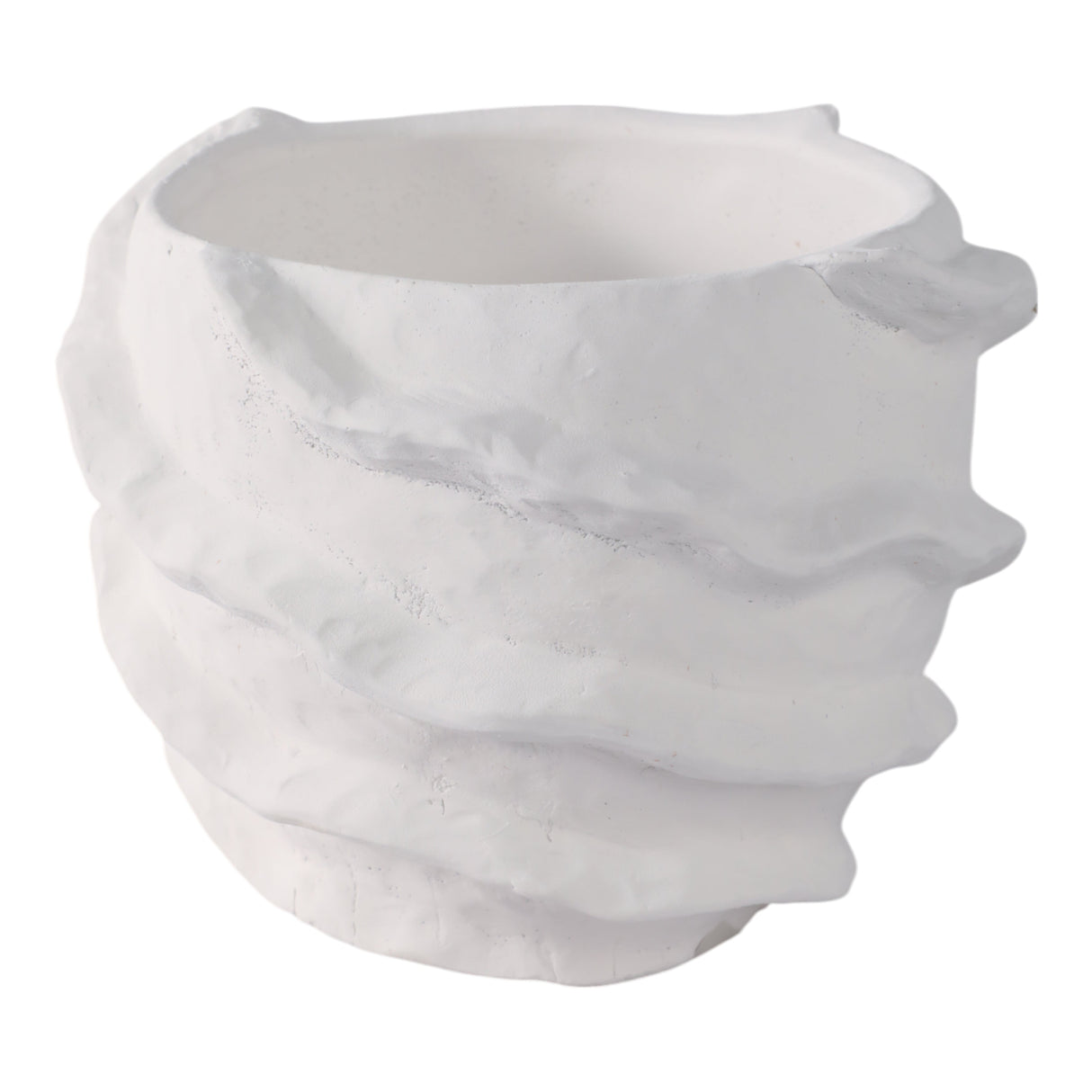 7x7" Flutter Trim Planter, White
