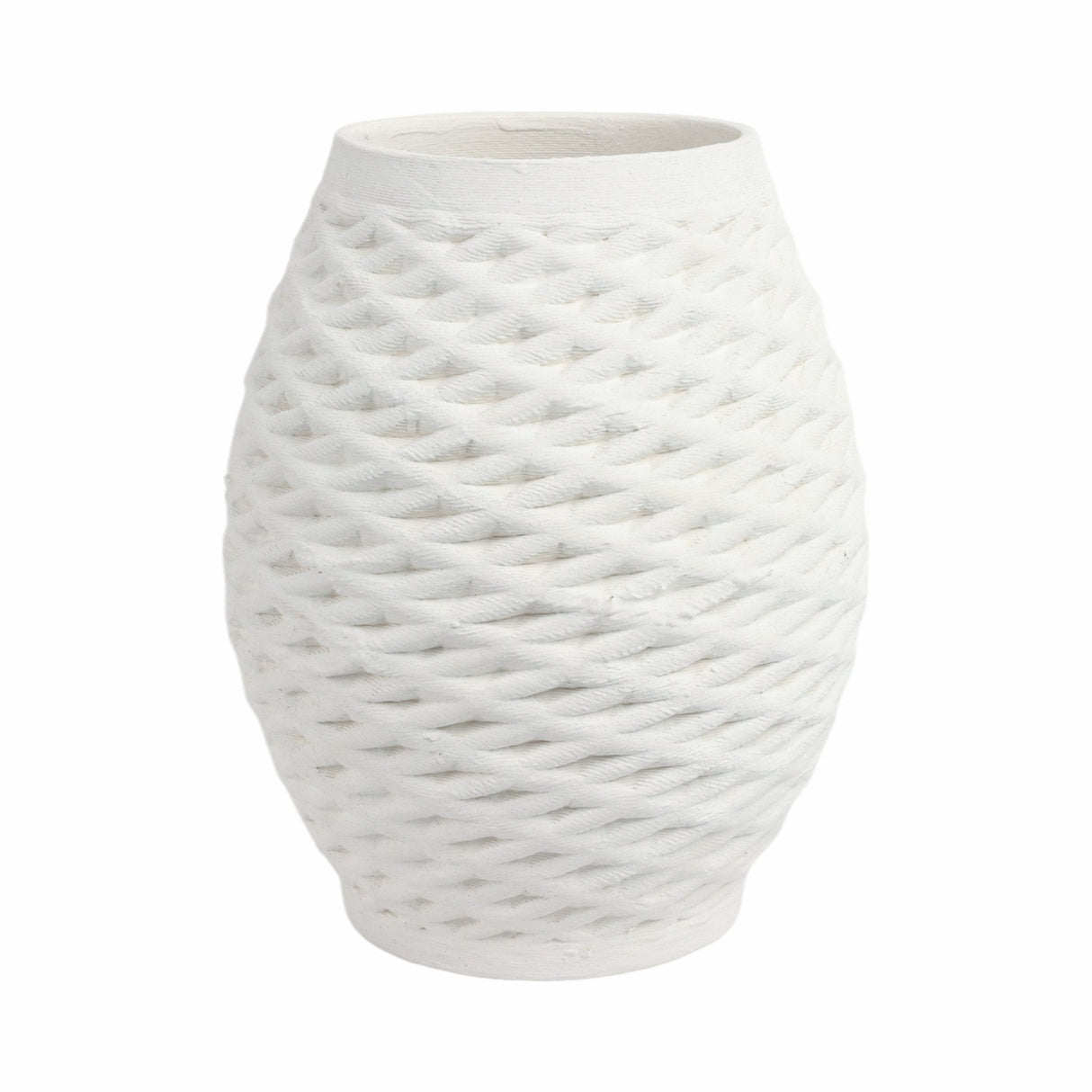 13"talland Small 3d Printed Porcelain Vase, Ivory