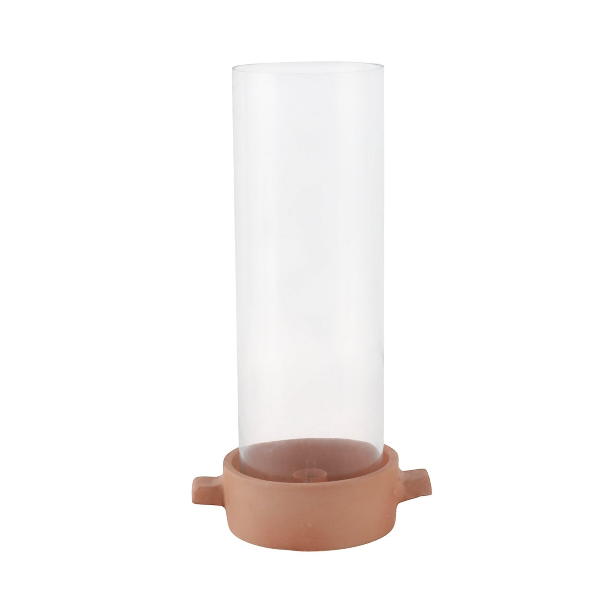 13x7" Terracotta Hurricane Taper Holder, Natural