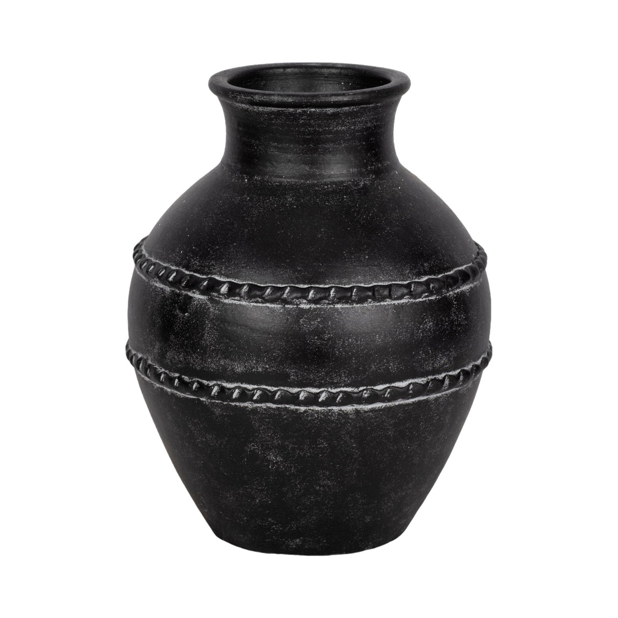 14" Traditional Terracotta Vase, Black