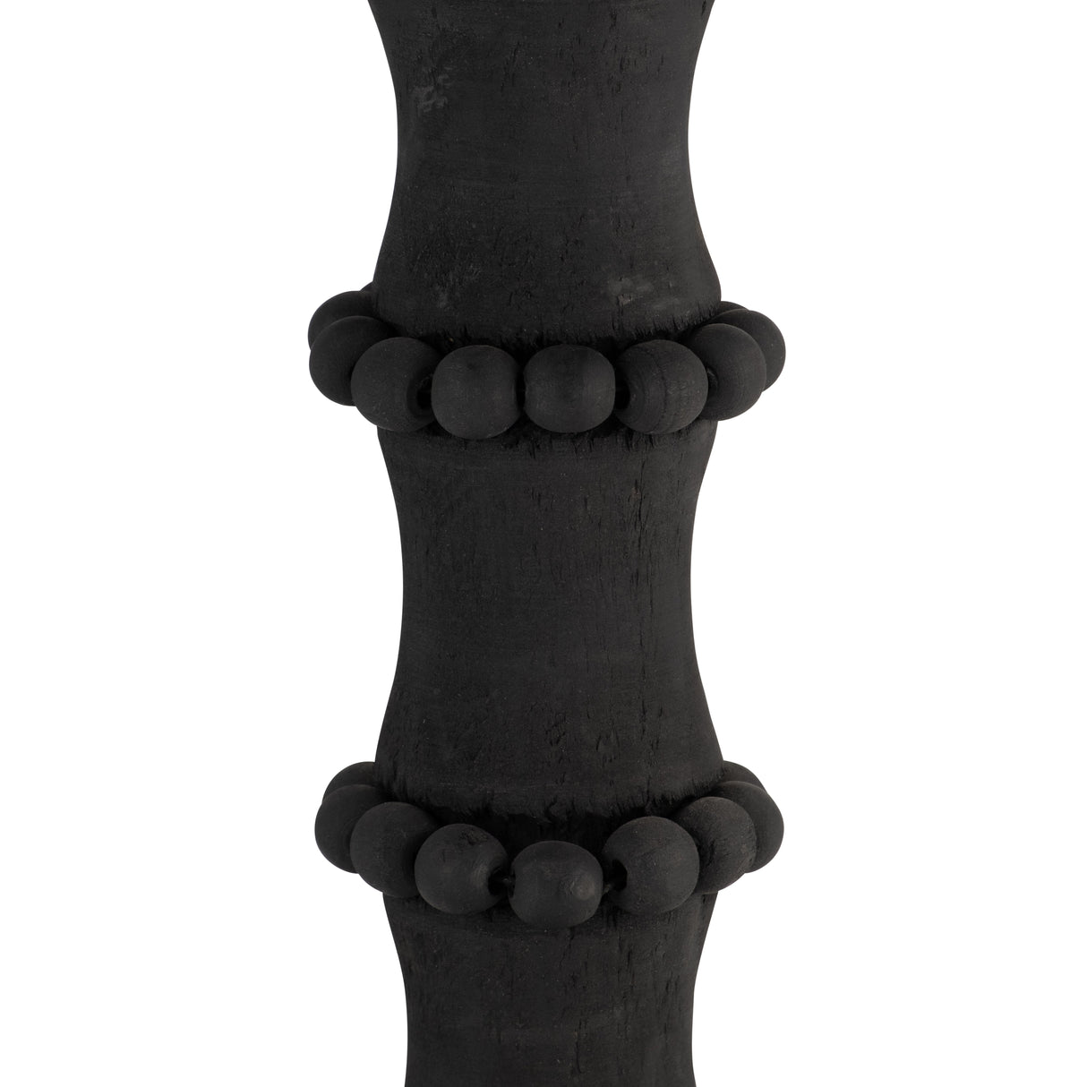 WOOD, 11" ANTIQUE STYLE CANDLE HOLDER, BLACK