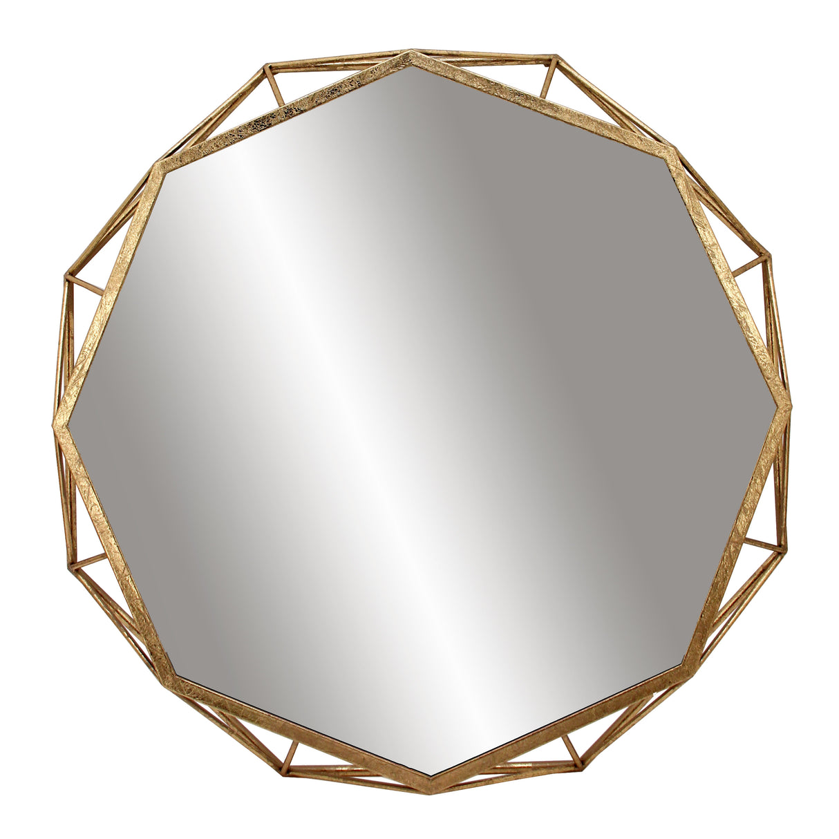 METAL, 28" 2D OCTAGON MIRROR,GOLD