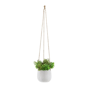 Ceramic 6" Chevron Hanging Planter, Beige