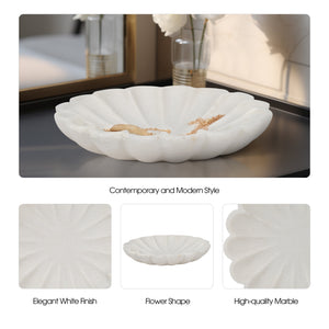 8" Hadara Marble Flower Tray, Tan