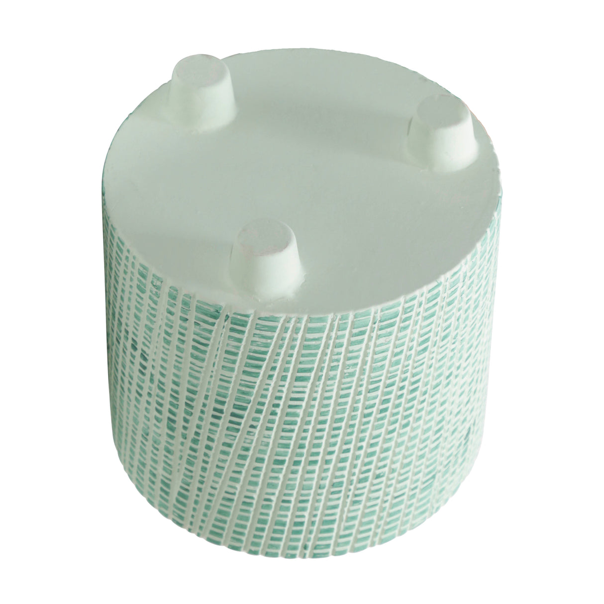 S/2  CHECKERED FOOTED PLANTER 6/8", GREEN