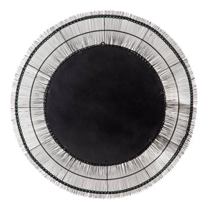 43" ROUND WIRE WALL ART W/ MIRROR, BLACK WB