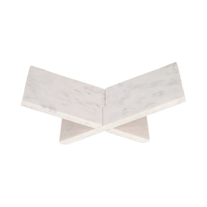 18" Marble Bookstand, White