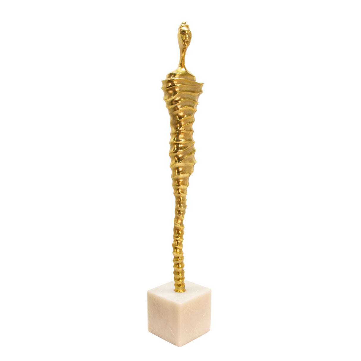 27" METAL MODERN MALE MUMMY DECO, GOLD