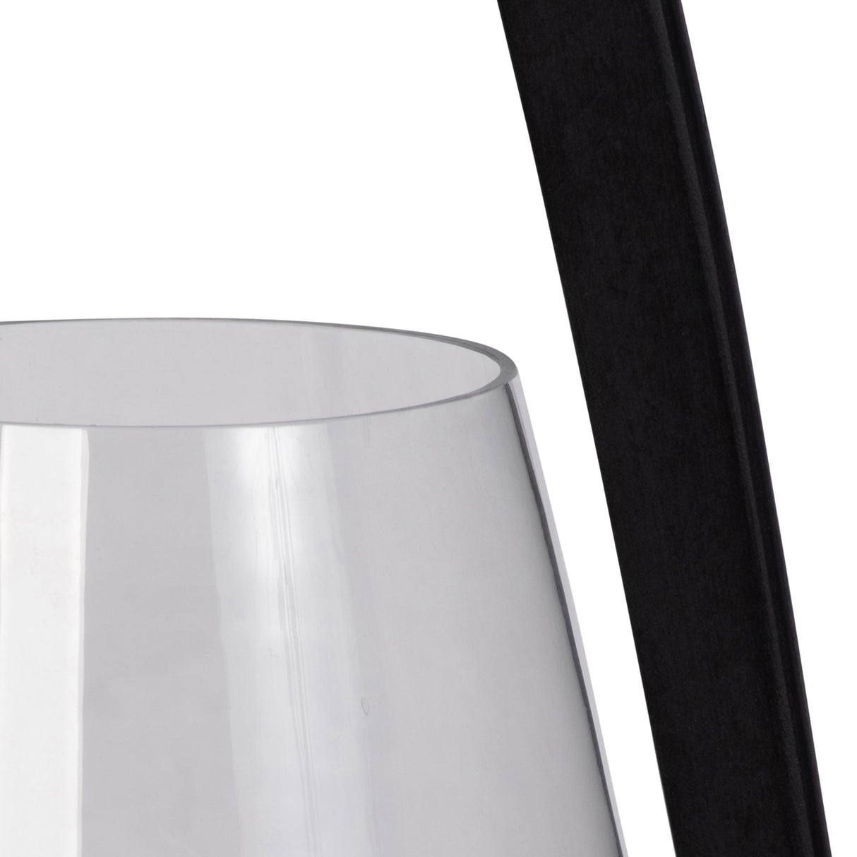 18"H GLASS LANTERN W/ WOOD HANDLE, BLACK