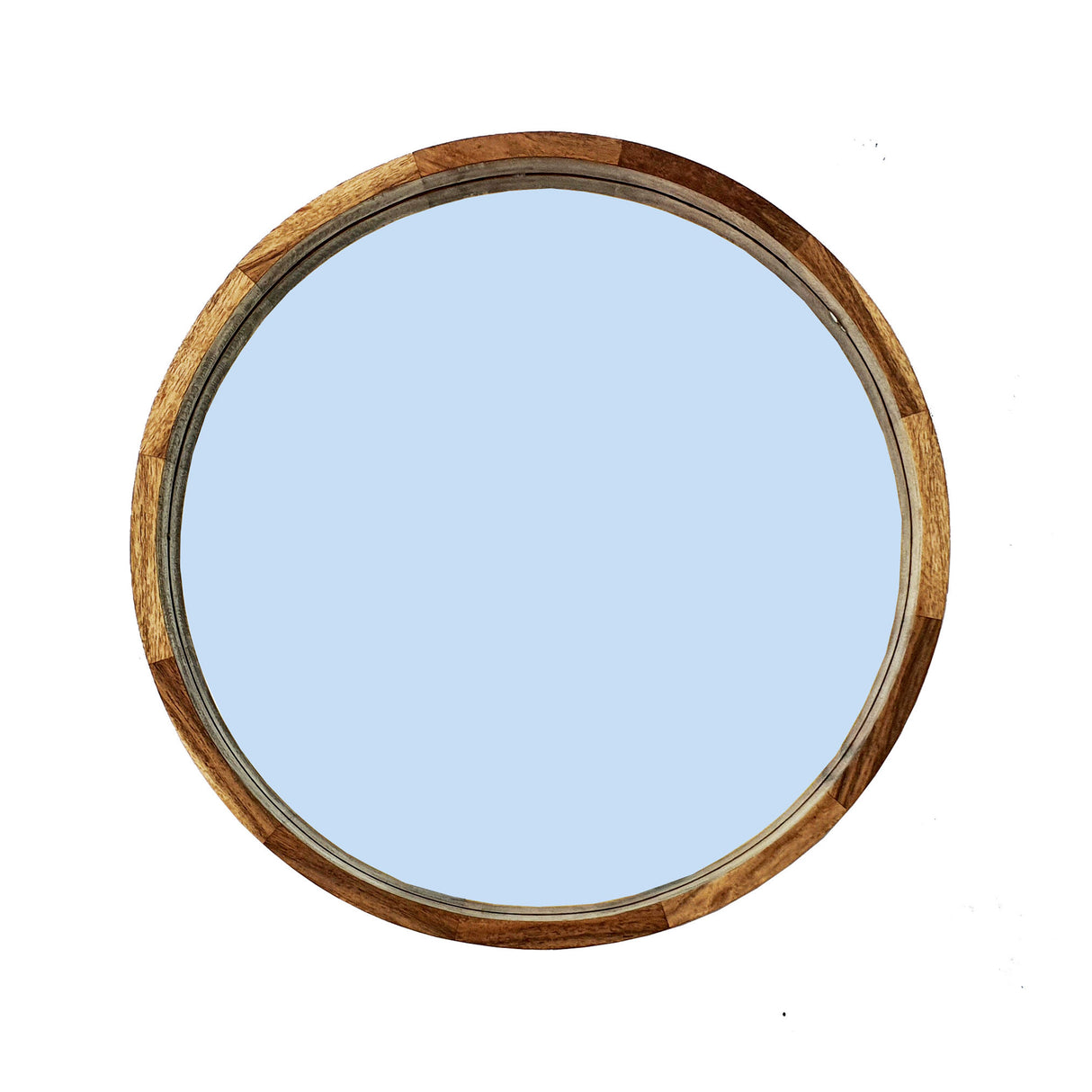 24" ROUND MIRROR, BROWN