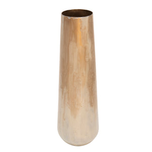 24"H METAL VASE, CREAM