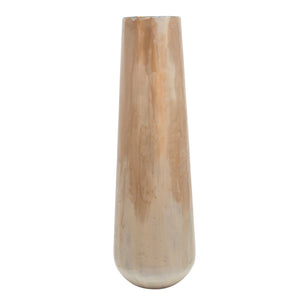 24"H METAL VASE, CREAM