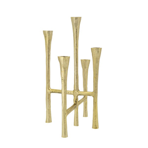 14" 5-CANDLESTICKS STAND, GOLD