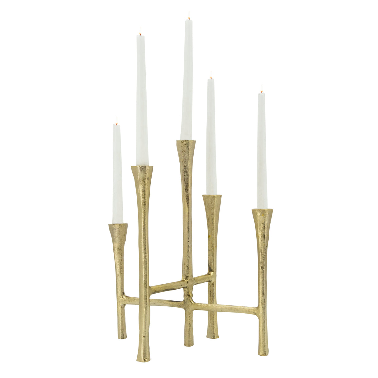 14" 5-CANDLESTICKS STAND, GOLD