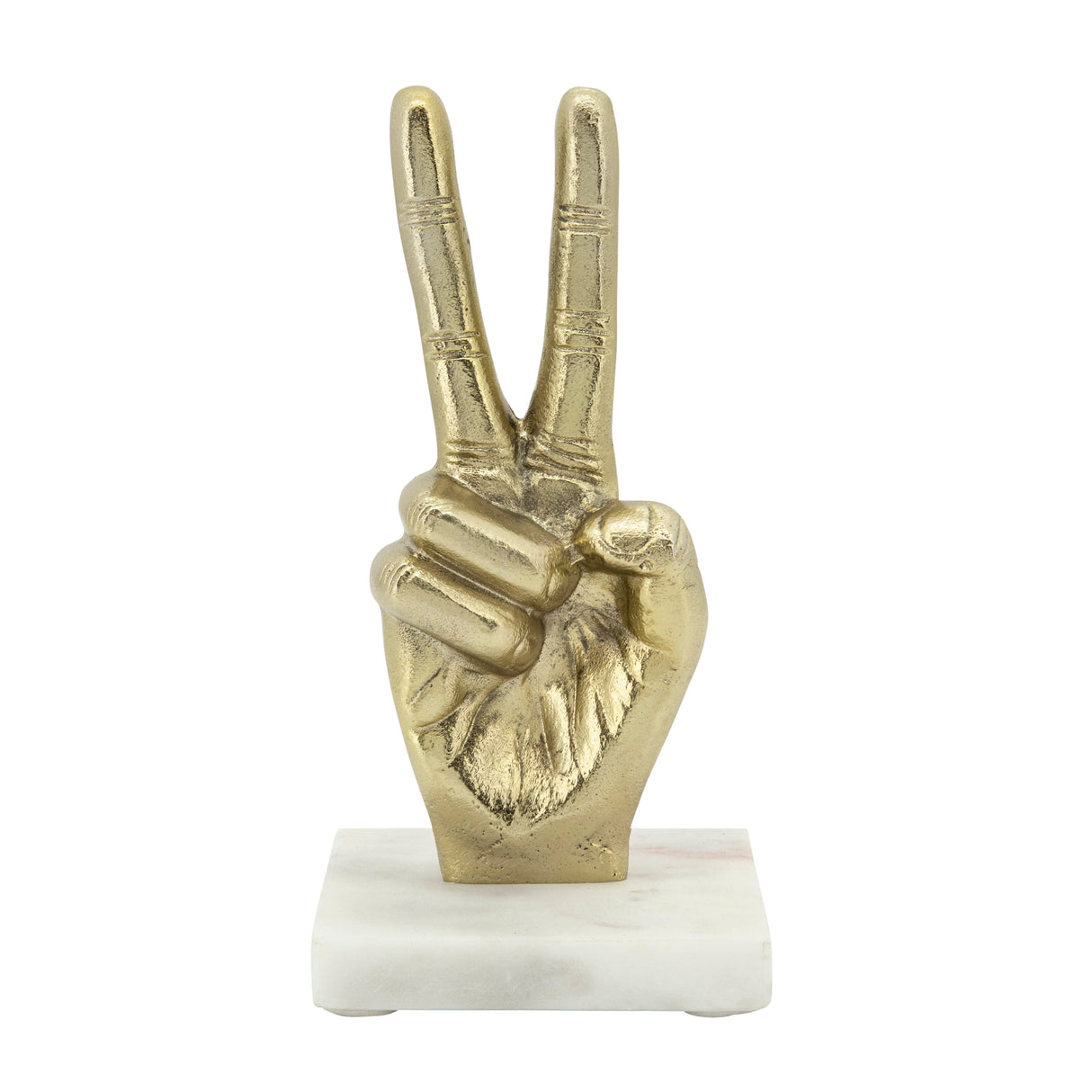 6" METAL PEACE SIGN, GOLD