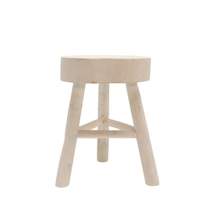 WOOD 16"H ACCENT TABLE, WHITE