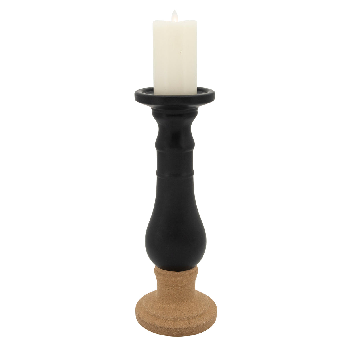 18" Candle Holder 2Tone, Black