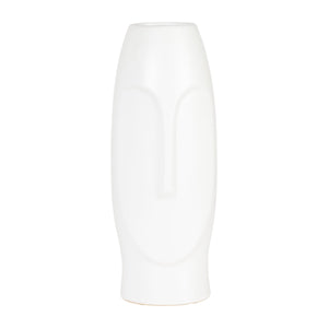 14"H FACE VASE, WHITE