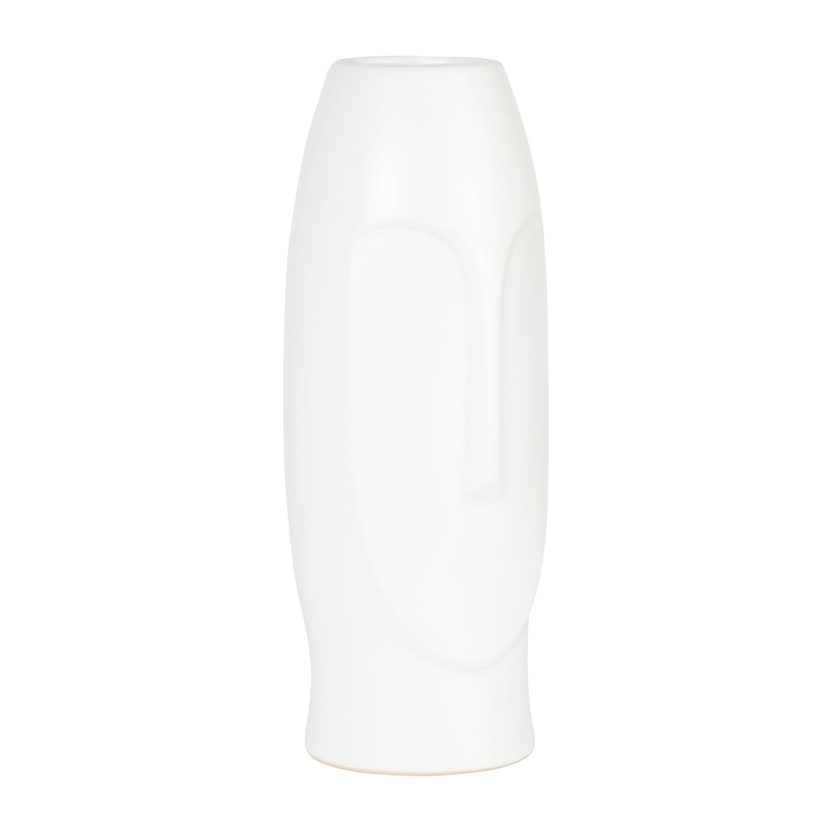 14"H FACE VASE, WHITE