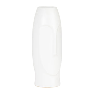 14"H FACE VASE, WHITE