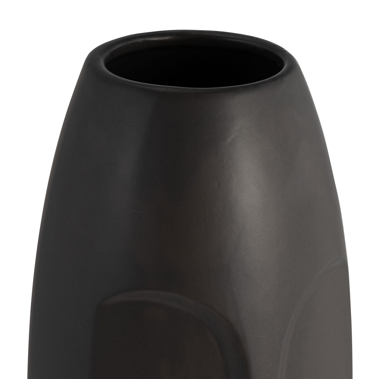 14"H FACE VASE, BLACK