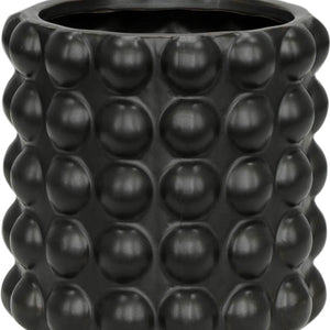 S/2 6/8" BUBBLE PLANTERS, MATTE BLACK