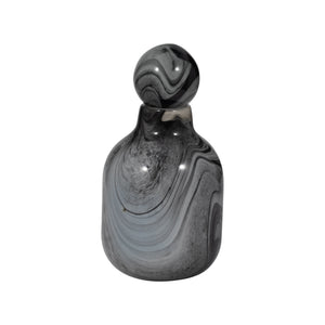 13" Katrina Gray Swirl Lidded Glass Bottle