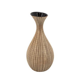 13" TEXTURED VASE, CREAM