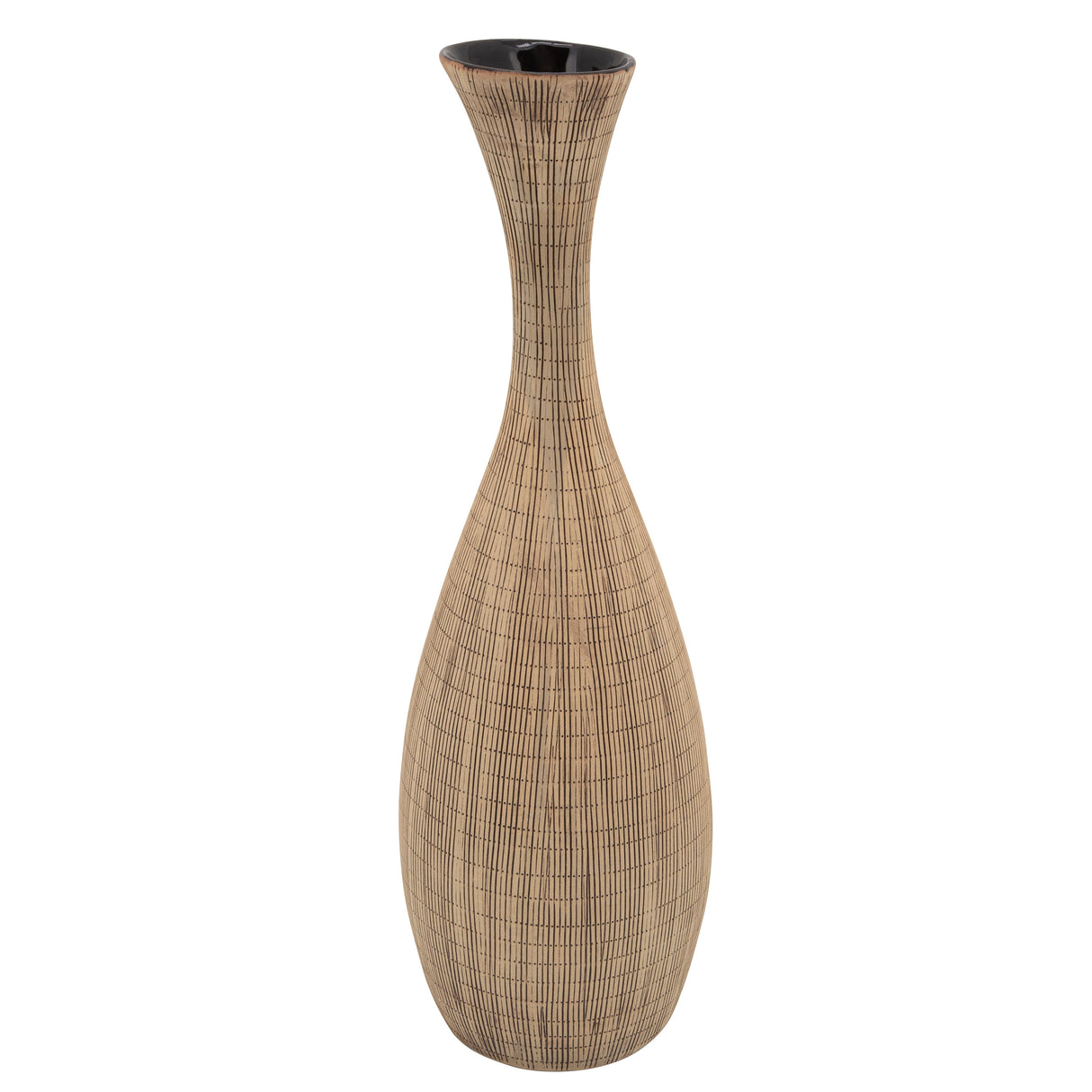 19" TEXTURED VASE, CREAM