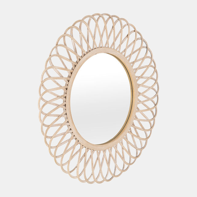 WICKER 35" DAISY MIRROR, NATURAL