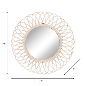 WICKER 35" DAISY MIRROR, NATURAL