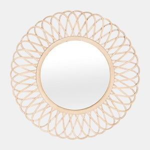 WICKER 35" DAISY MIRROR, NATURAL