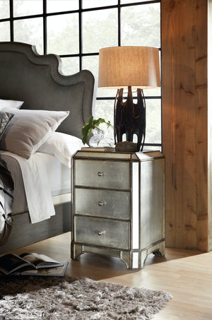 Arabella Mirrored Three-Drawer Nightstand