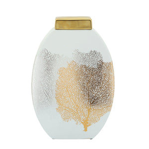 12" DECAL JAR W/ LID, GOLD