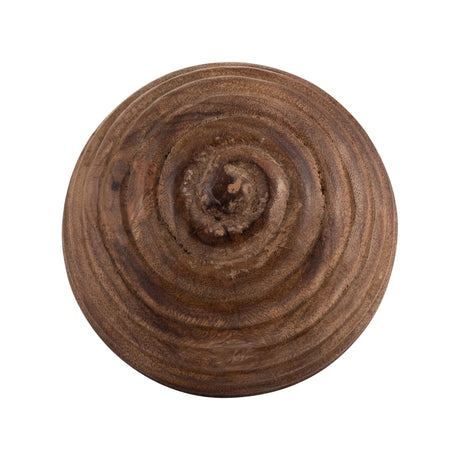 4" WOODEN ORB W/ RIDGES, NATURAL