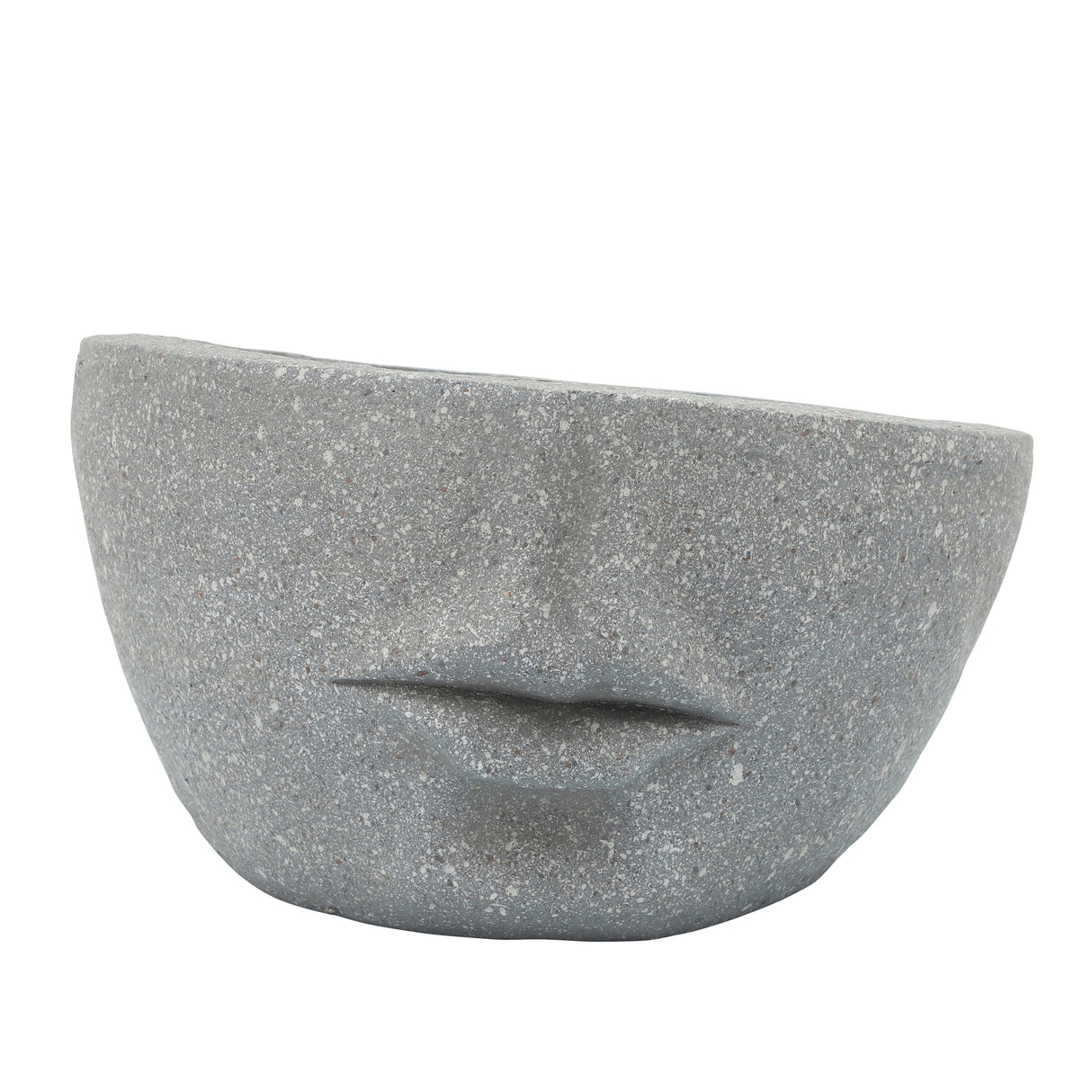 Resin 12" Slanted Half-Face Planter, Cement