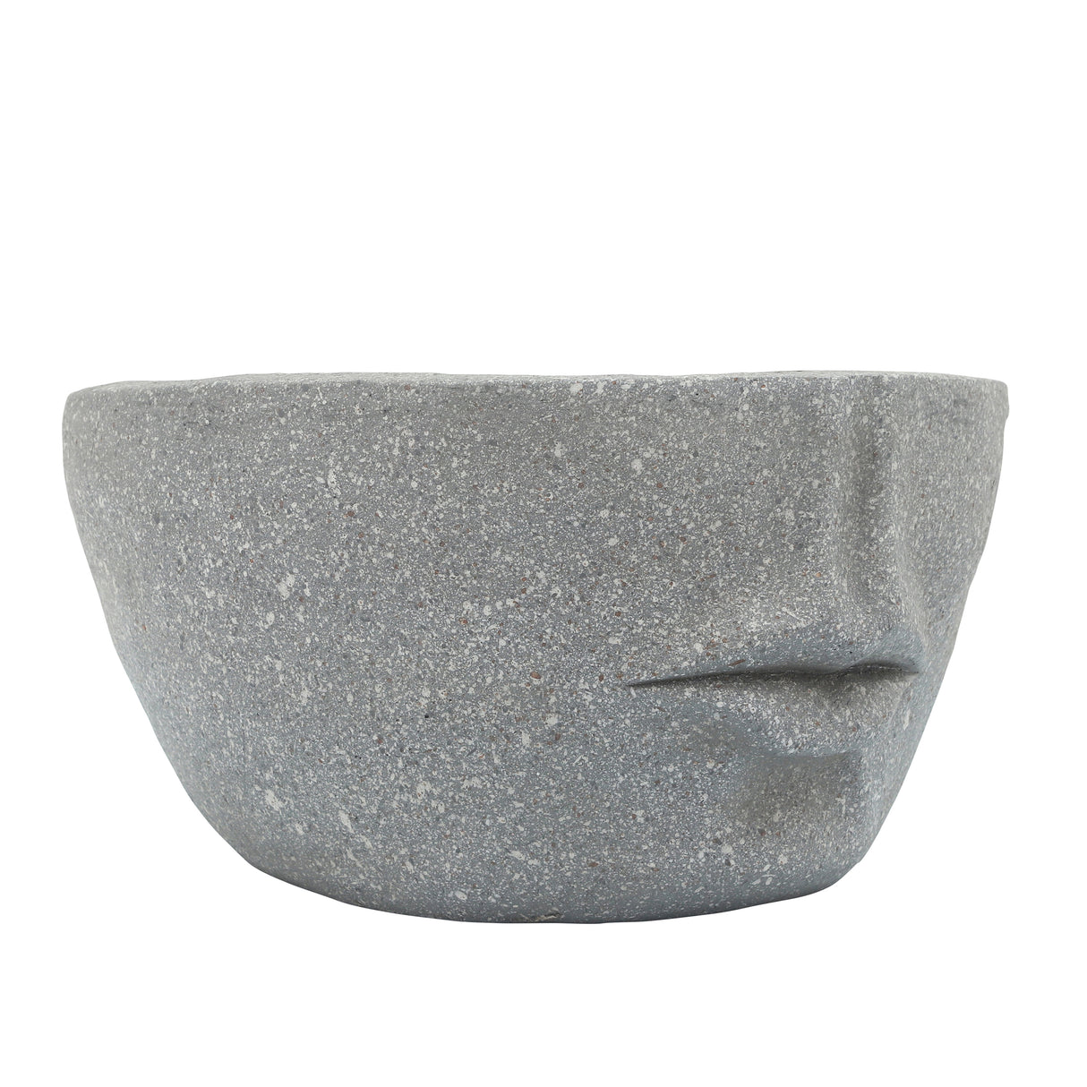 Resin 12" Slanted Half-Face Planter, Cement