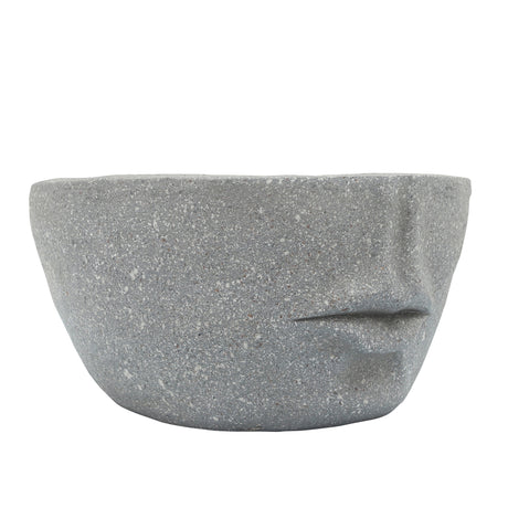 Resin 12" Slanted Half-Face Planter, Cement