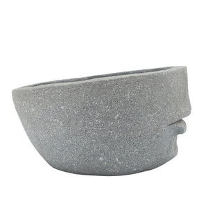 Resin 12" Slanted Half-Face Planter, Cement