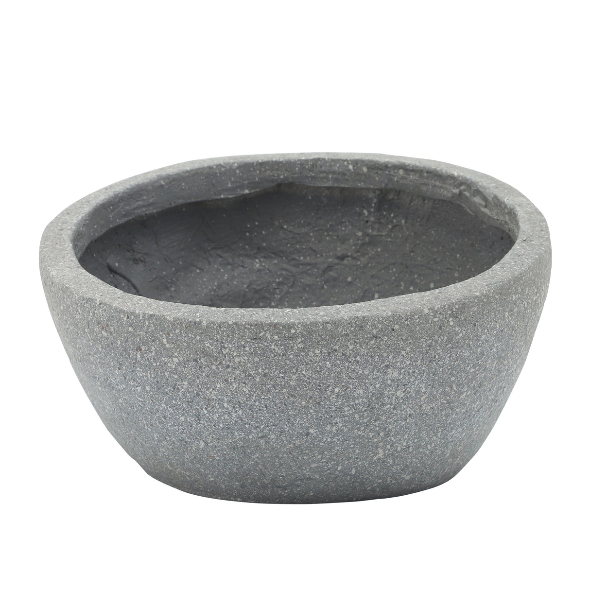 Resin 12" Slanted Half-Face Planter, Cement