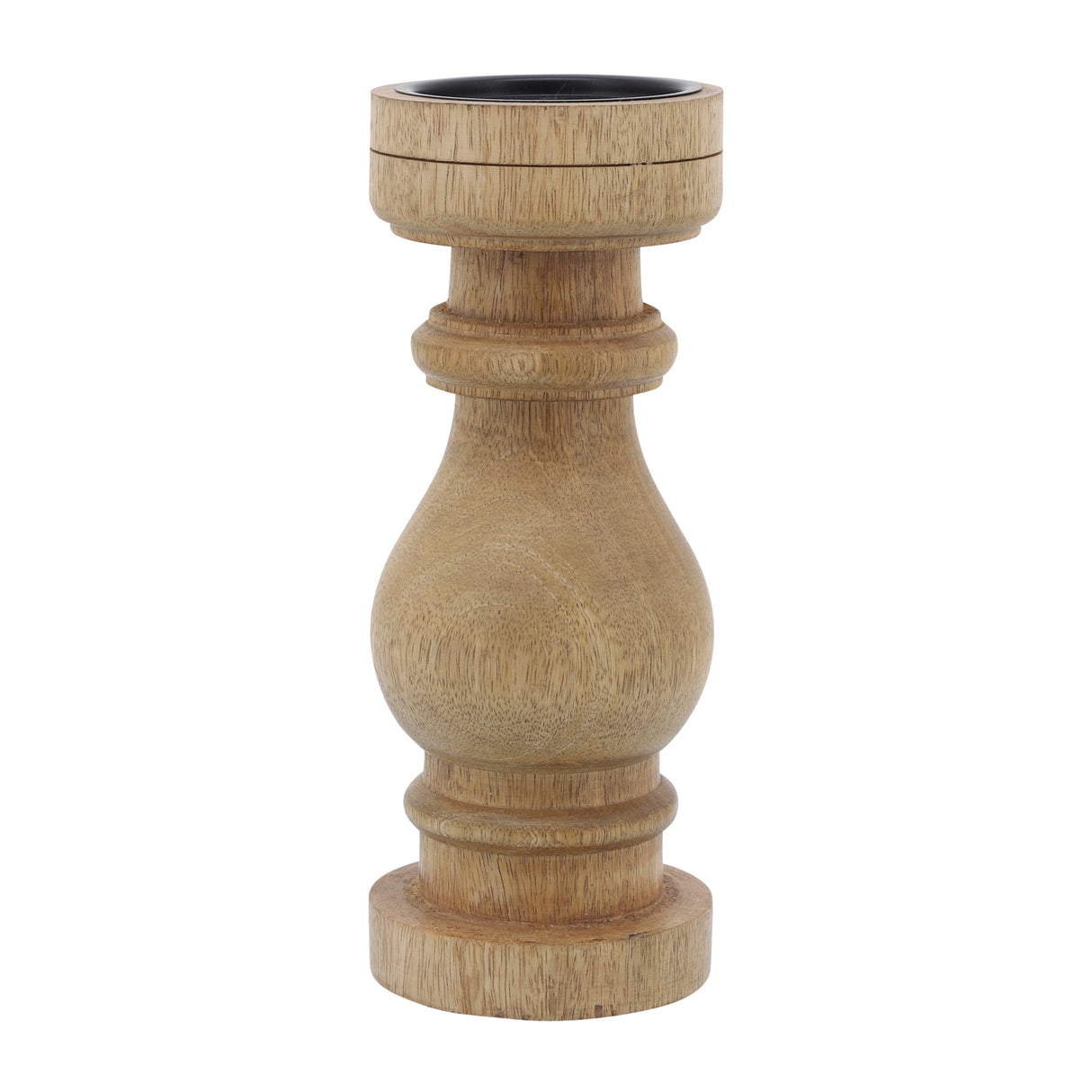 11" WOODEN PILLAR STAND, NATURAL