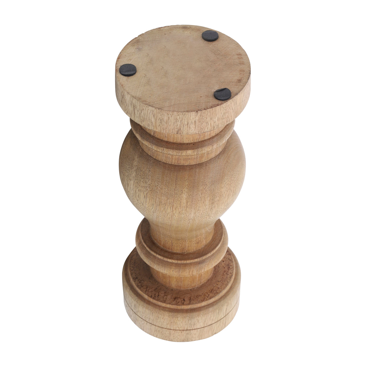 11" WOODEN PILLAR STAND, NATURAL